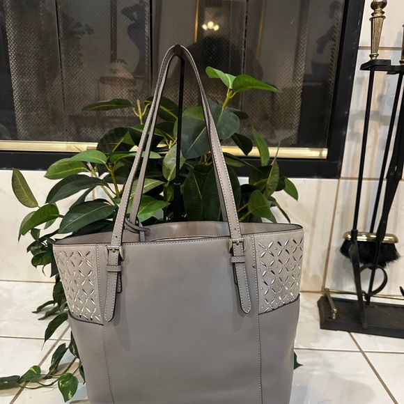 Michael Kors Gray Saffiano Leather Tote - Picture 5 of 11